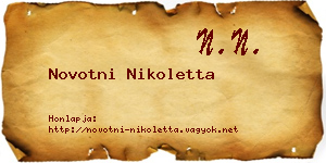 Novotni Nikoletta névjegykártya